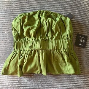 Green Strapless Top NWT